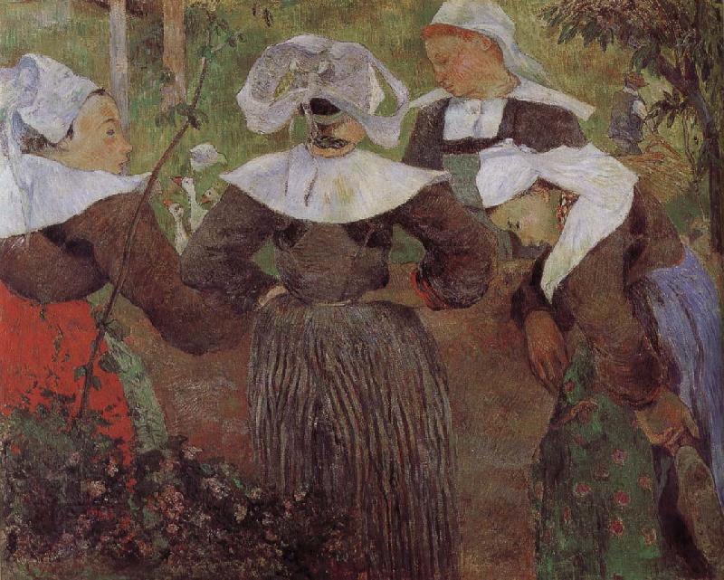 Paul Gauguin Four women dancing Brittany oil painting picture